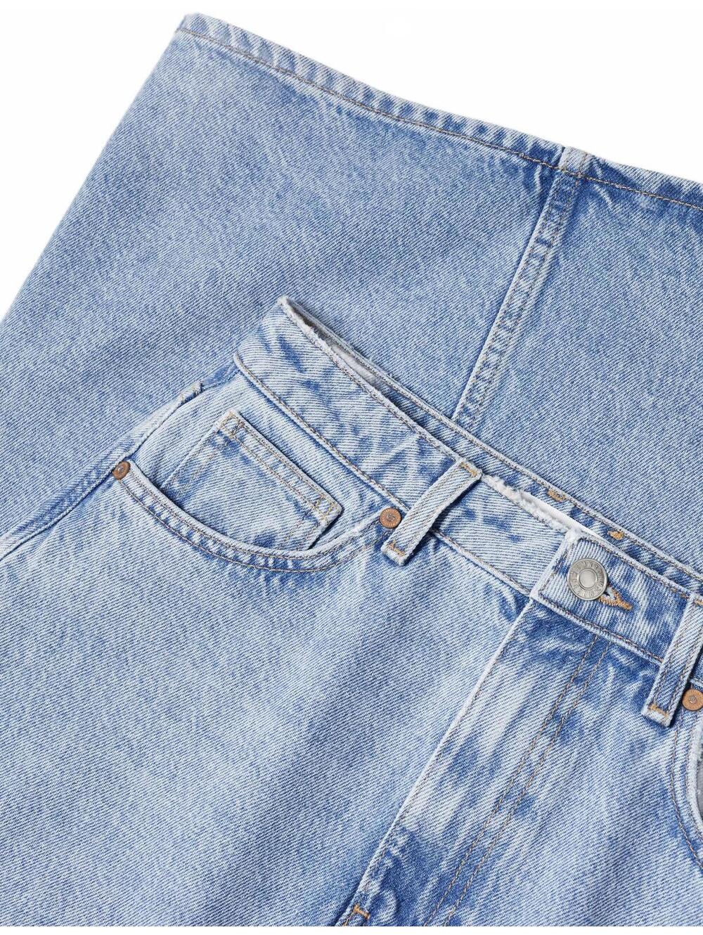 Mango Slit Denim Skirt NWT Matilda Blue Medium Wash Small - Picture 3 of 7